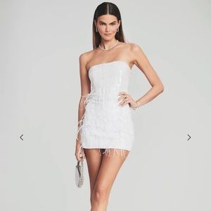 Retrofete Anastasia White Sequin Mini Dress